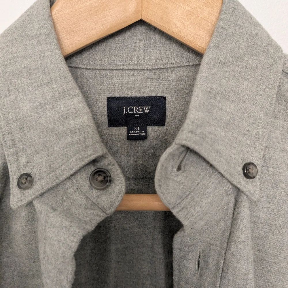 J. Crew Men's Heathered Gray Button-Down Shirt